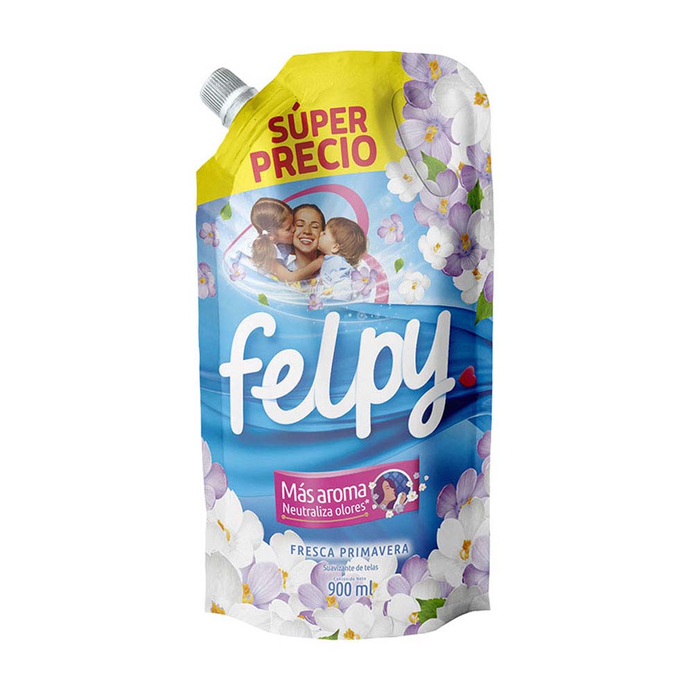 Felpy Suavizante De Telas Frescura Primaveral Doy Pack X 900Ml